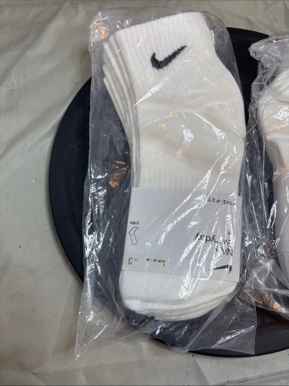 Nike White Athletic Crew Socks with Black Swoosh - Pack